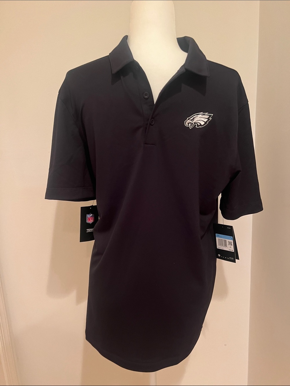 New Authentic Mens Philadelphia Eagles Black Polo Shirt